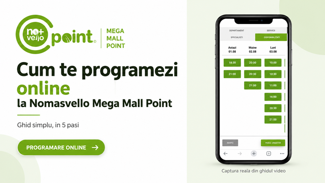 Cum faci o programare online la Nomasvello Mega Mall