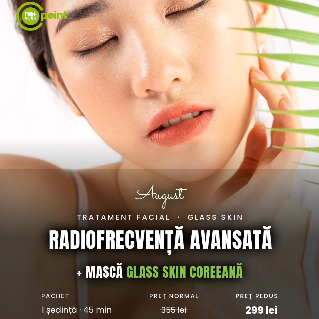 Oferta august tratament facial radiofrecventa avansata Glass Skin cu masca coreeana Nomasvello Mega Mall Bucuresti