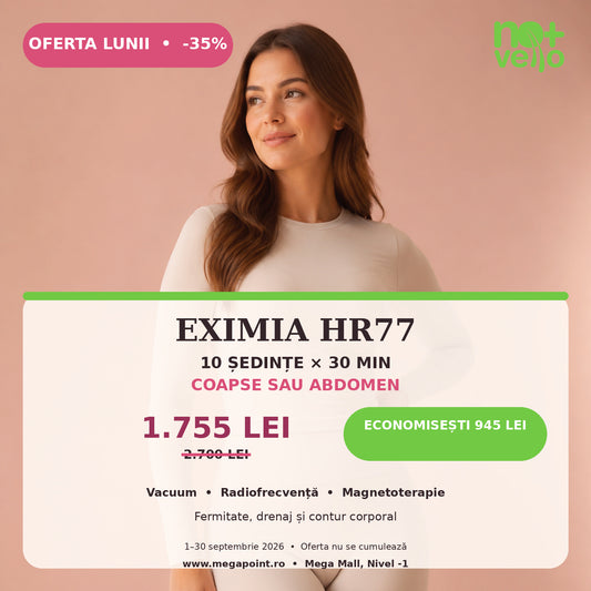Oferta Eximia HR77 - 10 sedinte de remodelare corporala pentru abdomen sau coapse, Nomasvello Mega Mall Bucuresti.